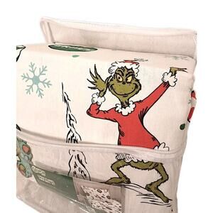 THE‎ GRINCH Christmas Sheet Set Sz Full Flannel Cotton 3 Pc Holiday Warm SUESS